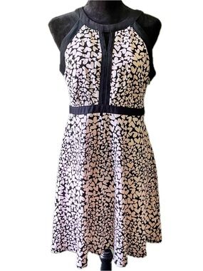 ELLE Halter Top Black And Pale Pink Hearts Dress Women’s Size 10 NWT